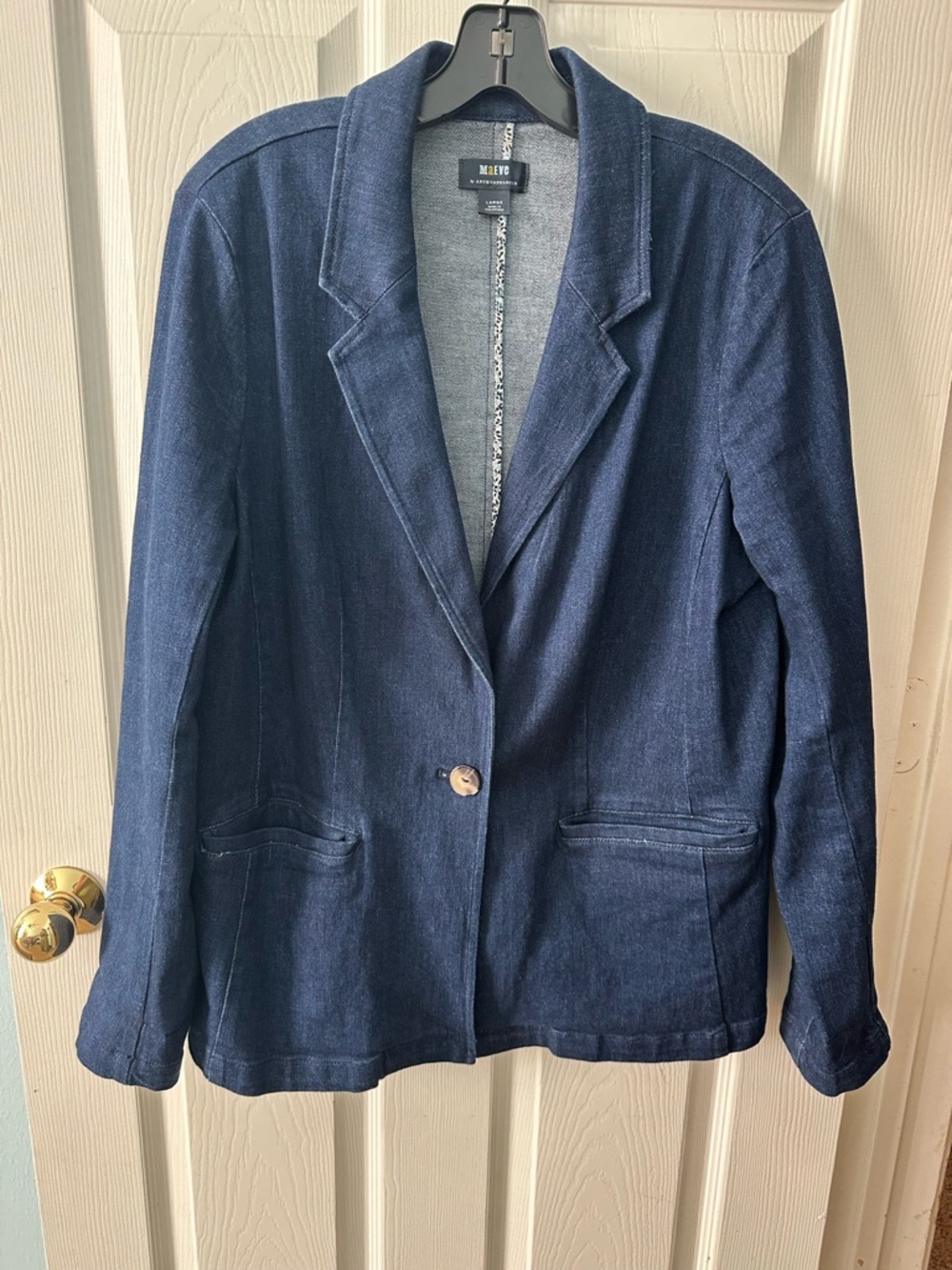 Maeve by Anthropologie Dark Blue Denim Blazer